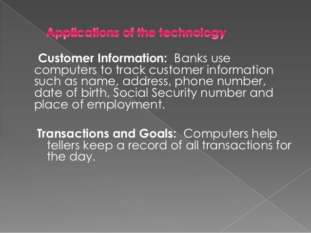 essay on uses of computer in banks